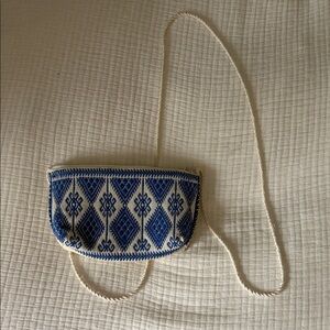 Blue and White Patterned Women Bag